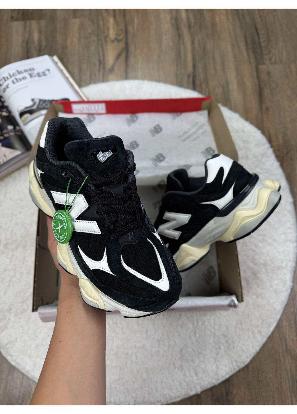 КРОССОВКИ ЖЕНСКИЕ NEW BALANCE 9060 BLACK WHITE НЬЮ БЕЛАНС 9060 No Brand чёрные демисезоны (368859556)