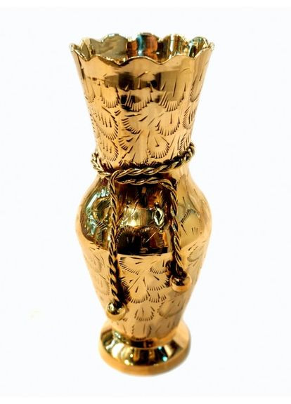 Ваза жовтий метал 17х7х6.5 см Арт.4010 No Brand (360965877)