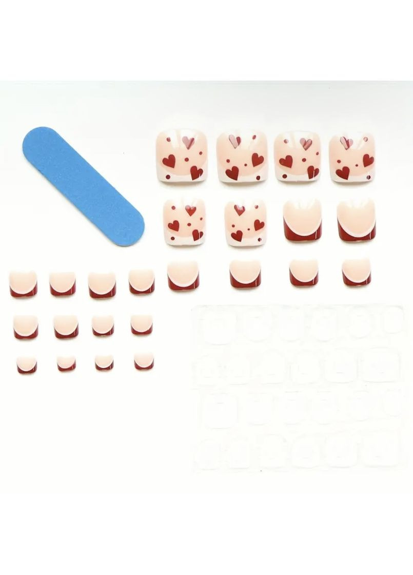 Накладні нігті на ноги (набір 24 шт) No Brand (372114466)