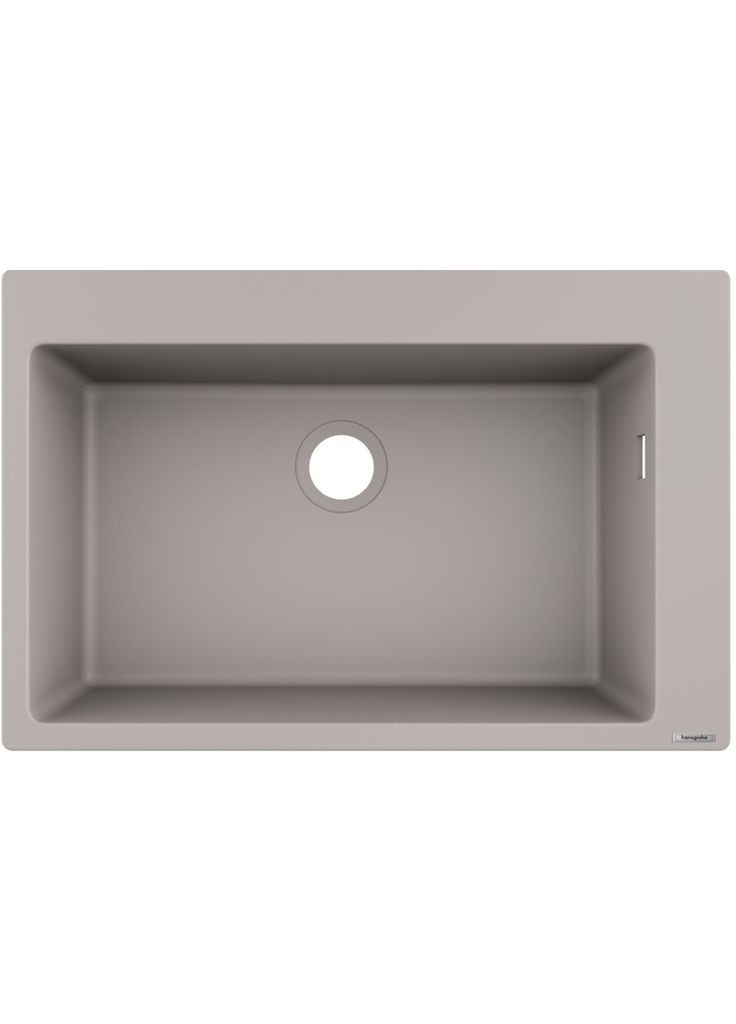 Мойка кухонная S51, гранит, прямоугольник, без крыла, 770х510х190мм, чаша 1, накладная, S510-F660, серый бетон Hansgrohe (314928120)