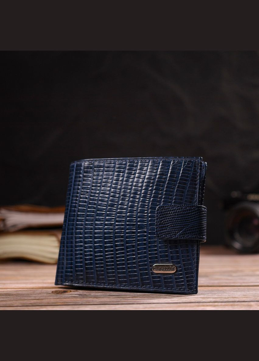 Мужской кошелек из натуральной кожи горизонтального формата с тиснением 21767 Canpellini (298571536)