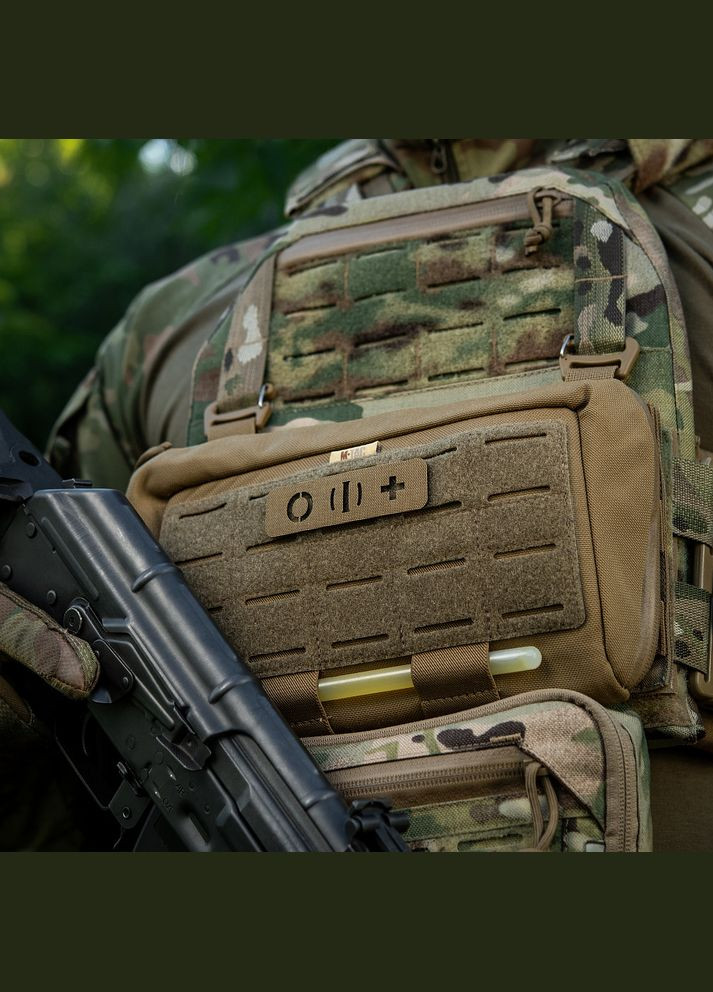 Нашивка группа крови O(I)+сквозная Laser Cut 25х80 Coyote M-TAC (315339521)