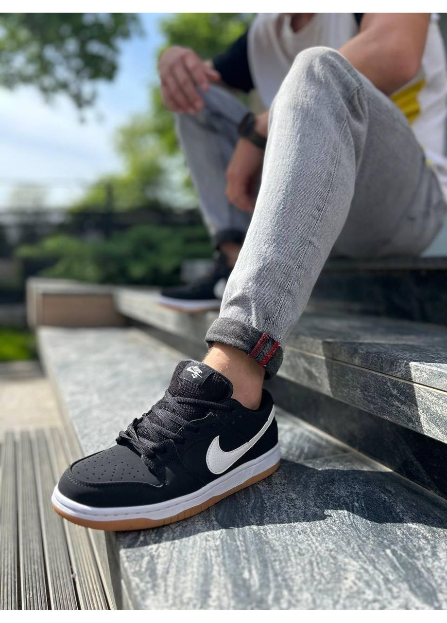 Чорні Зимовий кросівки чоловічі nike sb dunk black gum найк сб данк No Brand