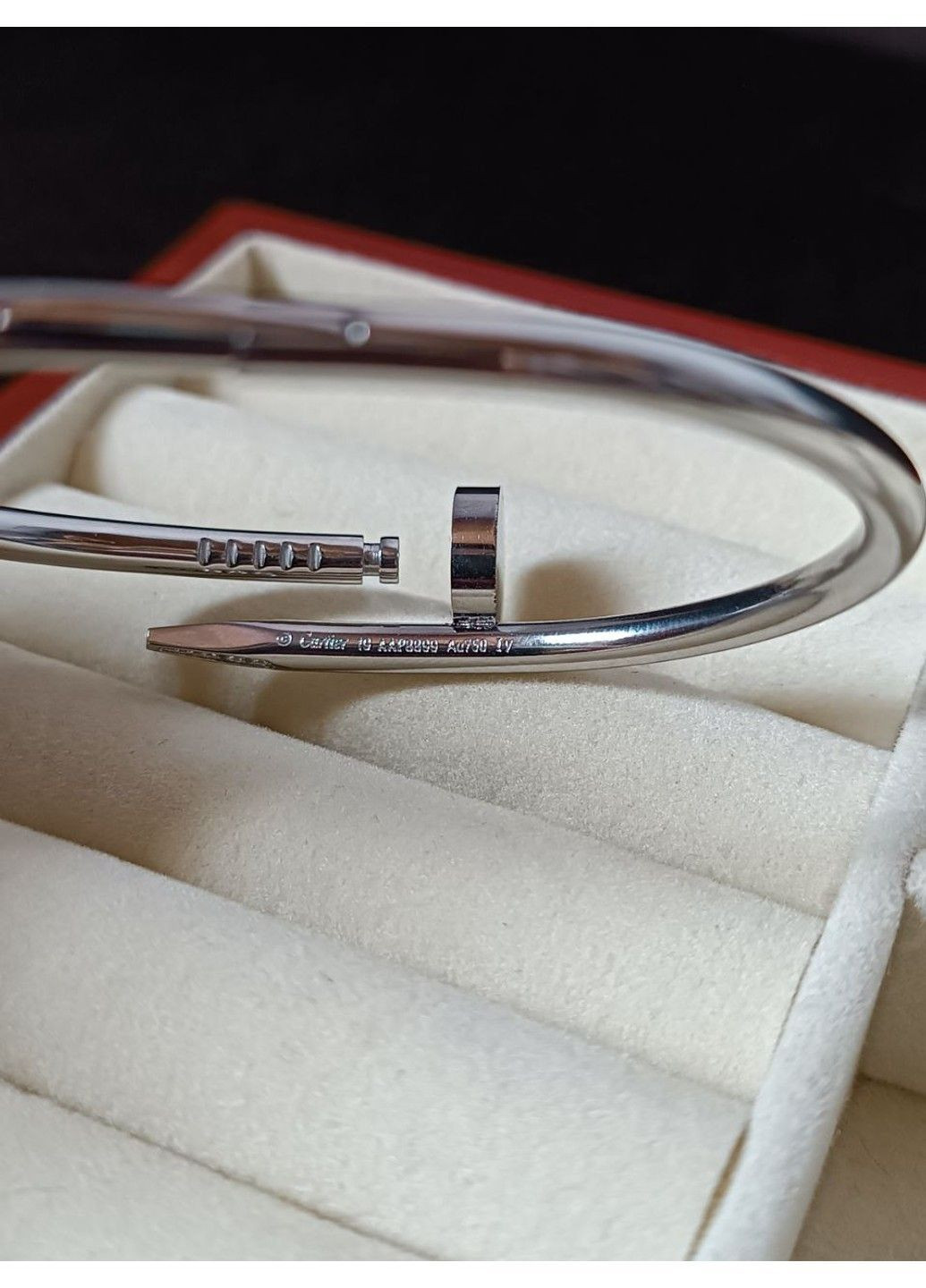 Браслет-цвях жіночий із медичної сталі сріблястий з камінням No Brand (368713783)