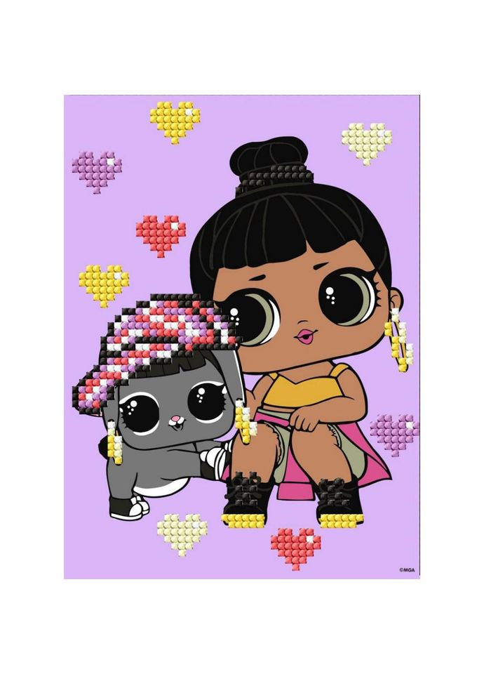 Алмазная мозаика "L.O.L. Surprise! Honey Bun With Bunny Hun" AML1204, 15x20 см No Brand (365638253)