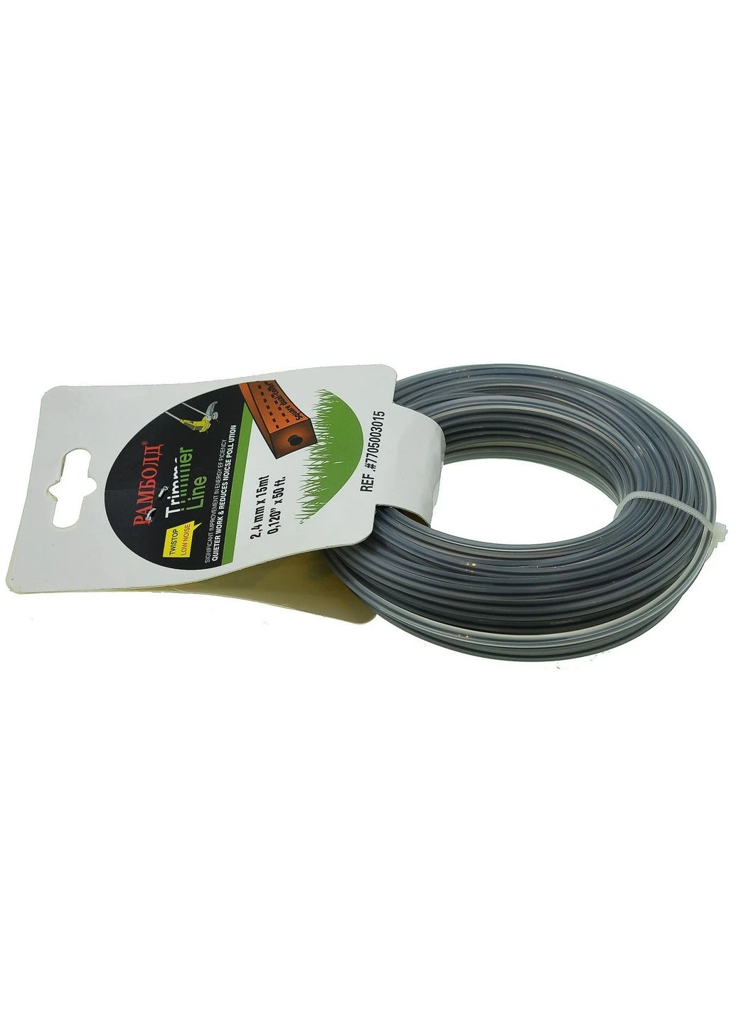 Леска косильная квадрат d2.4 мм (15 м) с кордом VJ Parts (402869076)