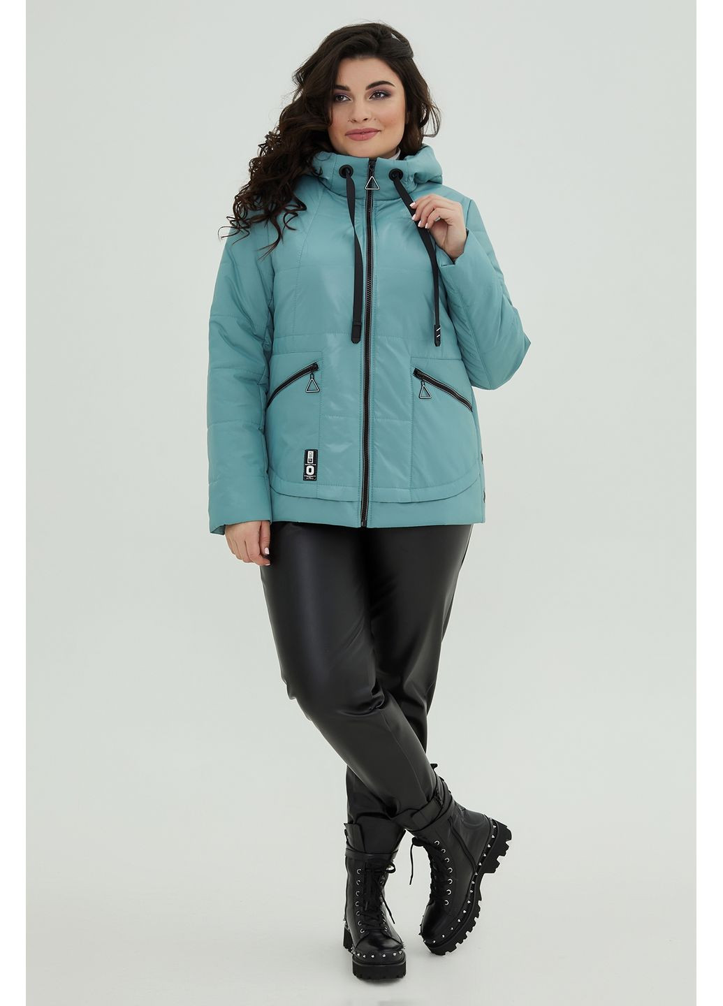 Мятная демисезонная весенняя женская куртка колумбия с карманами на молнии all posa (ap101121p) A'll Posa