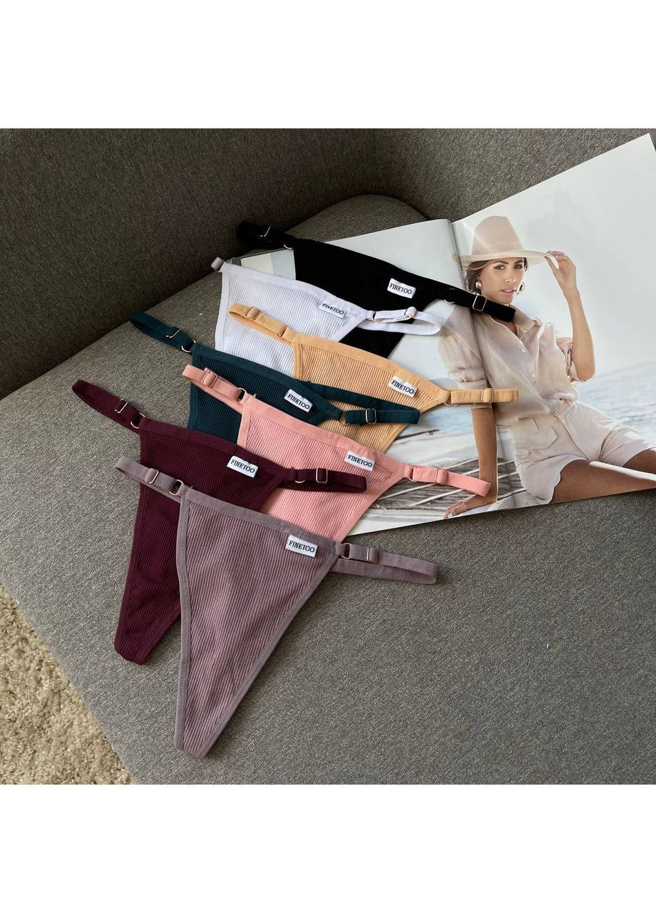 Женские трусики – стринги комплект 7 штук с регуляторами на лямках трусы женские стринги для девушек Finetoo (365814716)