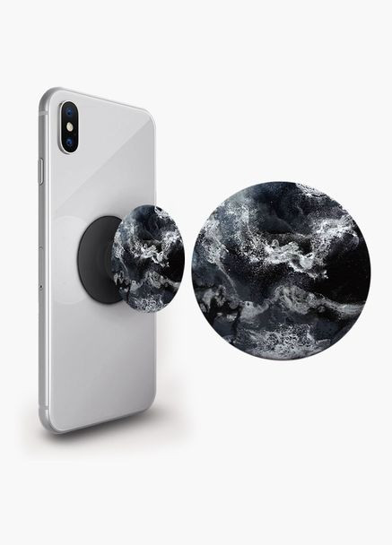Попсокет держатель для смартфона (Popsockets) Абстракция Черный No Brand (302085948)