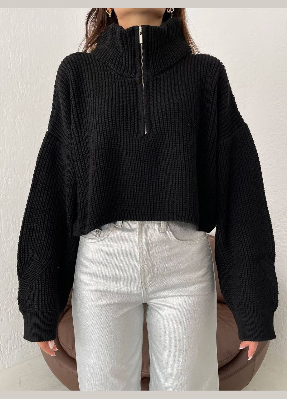 Черный демисезонный свитер женский No Brand