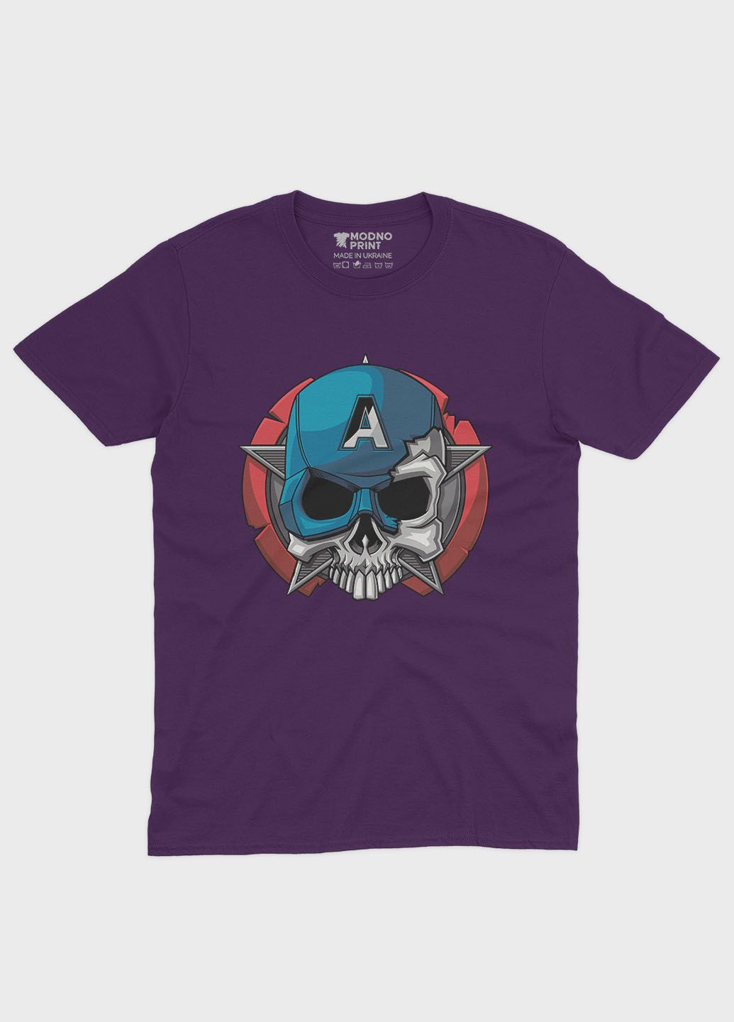 Фіолетова демісезонна футболка для хлопчика з принтом супергероя - капітан америка (ts001-1-dby-006-022-003-b) Modno