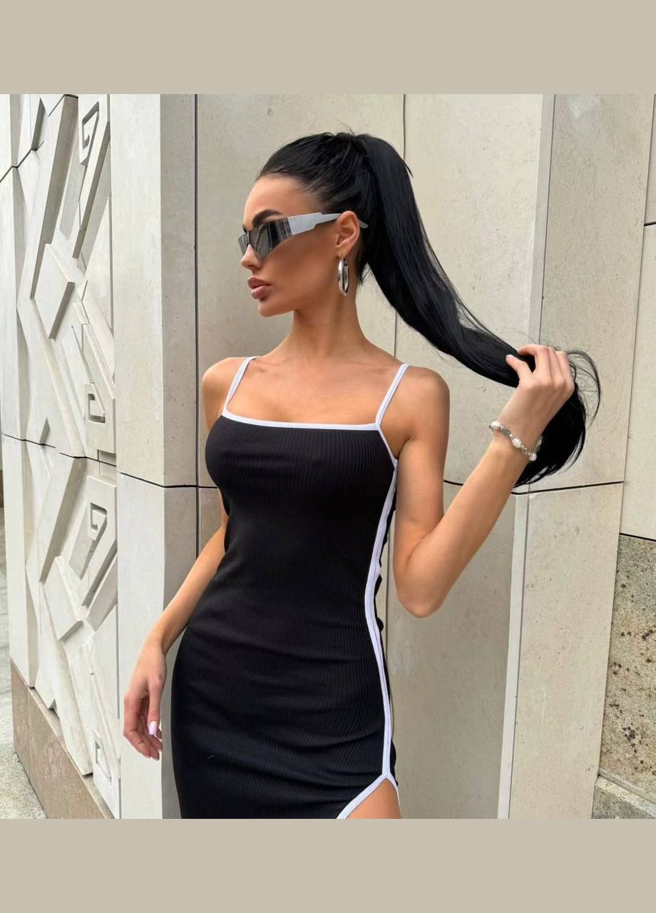 Чорна святковий сукня No Brand в смужку