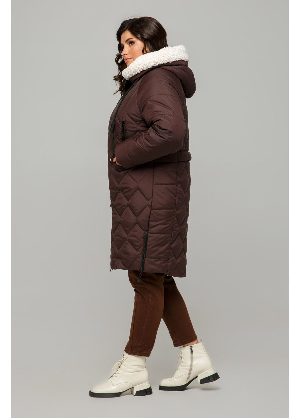 Коричневая зимняя куртка тоскана all posa (ap101655p) A'll Posa