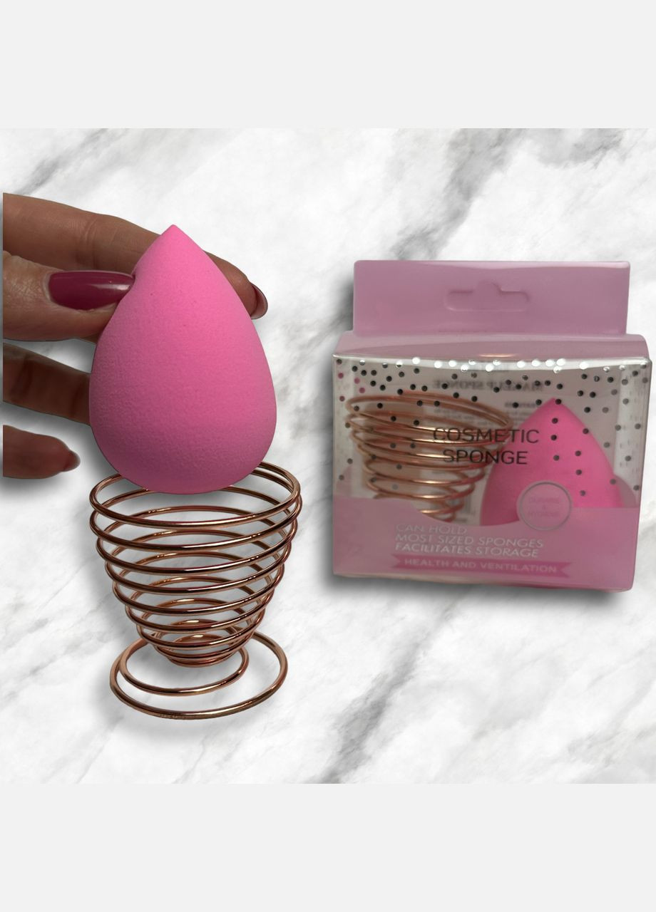 Спонж для макіяжу на металевій підставці, рожевий No Brand (302490851)