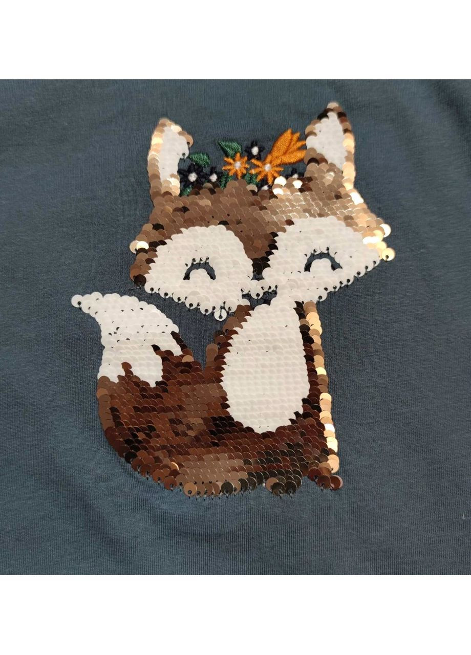 Серый демисезонный повседневный, домашний лонгслив Cool Club лиса