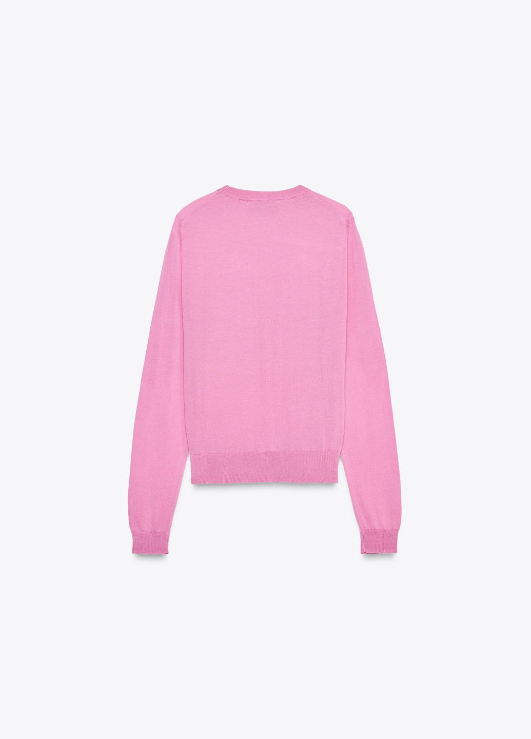 Розовый базовый плосковязанный трикотажный свитер в составе есть шёлк Zara