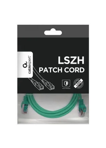 Патч-корд (PP6A-LSZHCU-G-1M) Cablexpert 1м S/FTP Cat 6A CU LSZH green (388927221)