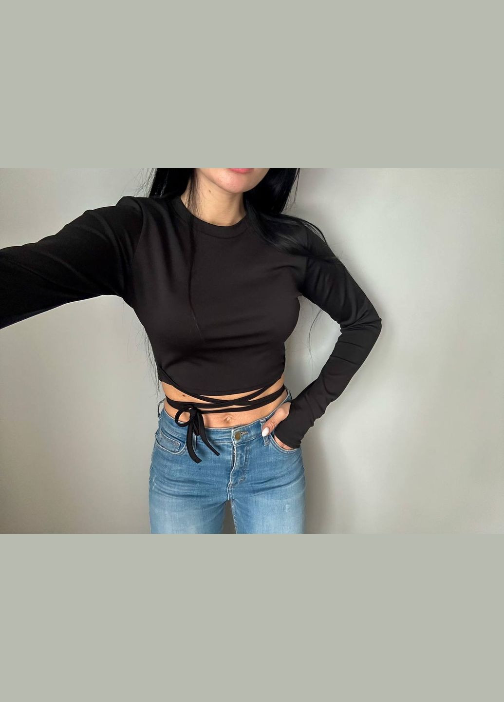 Топ з зав'язками та довгим рукавом Adelante (321215320)