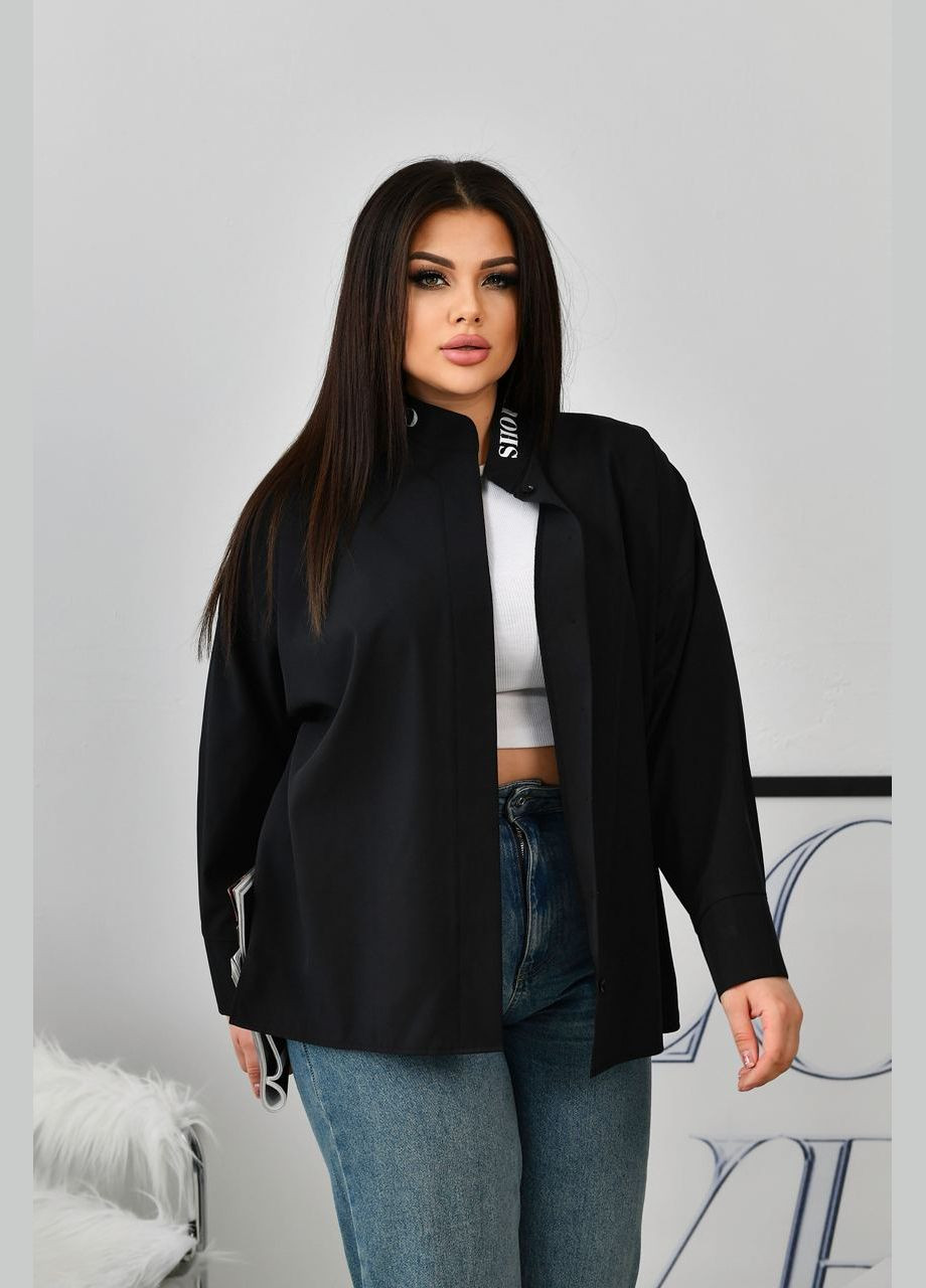 Жіноча блуза із софту колір чорний р.60/62 452872 New Trend (285711659)
