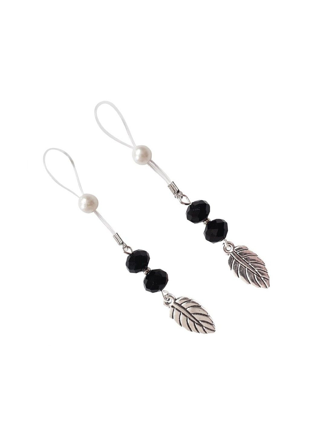 Прикраси для сосків Nipple Jewelry Leaf чорні з намистинами та листочком Art of Sex (298474298)