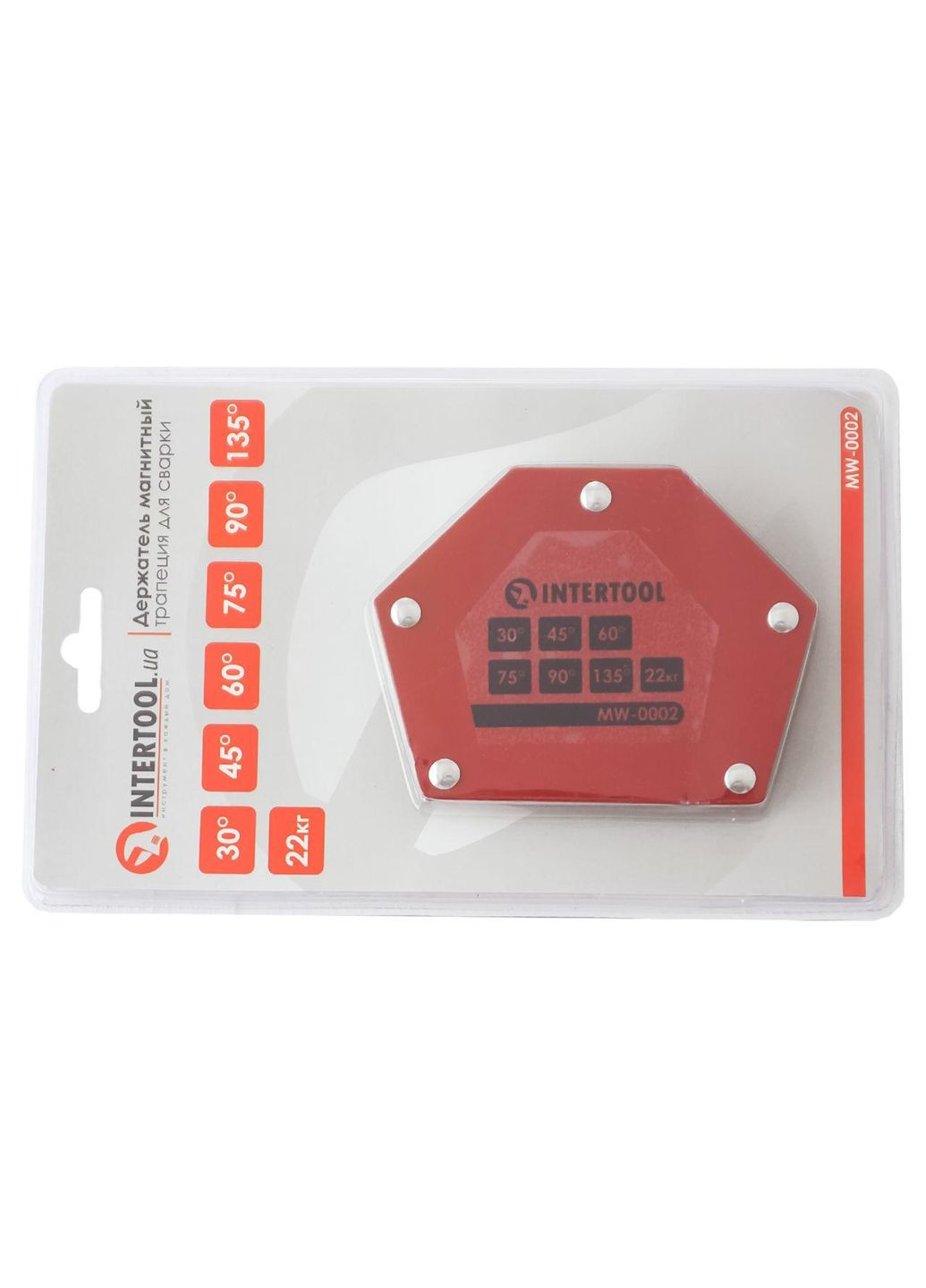 Магнитный фиксатор для сварки 22 кг прочный для металла 115×90×17 мм углы 30°-135° Intertool (333945518)