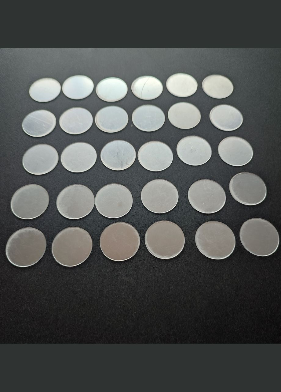 Дзеркальні пластикові наклейки круги Срібні 30 шт 3 см Б369 No Brand (302242135)
