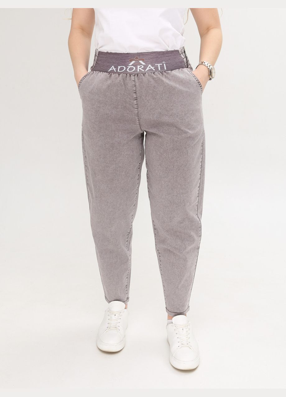 Джинсы женские коричневые тонкие бананы большой размер Banana's Adorati - (293057409)