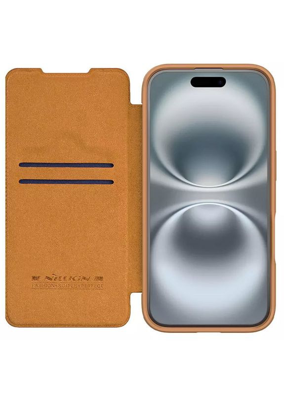 Чохол книжка на Apple iPhone 16 / для айфон 16 штучна шкіра Brown Nillkin (360632479)