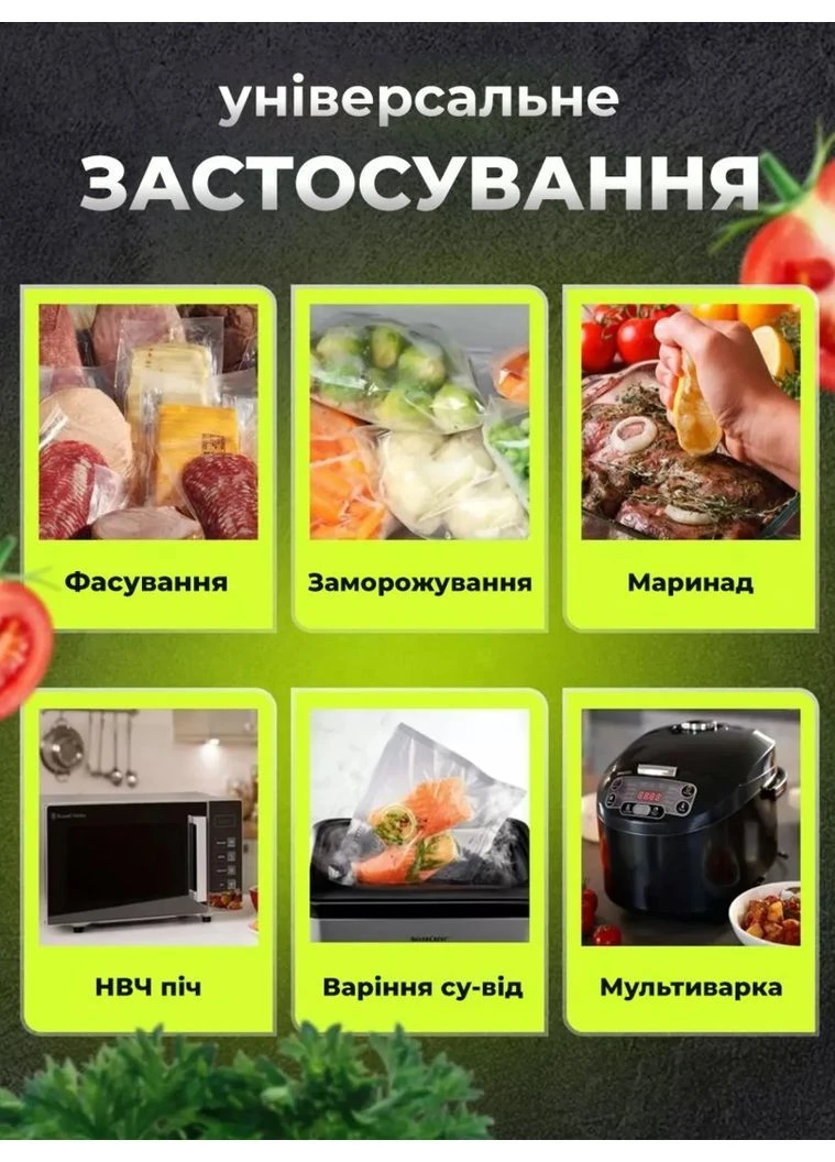 Набор из 4 рулонов вакуумных пакетов 15/20/25/30х 300 см. прозрачные универсальные пищевые для вакуумной упаковки VTech (399446719)
