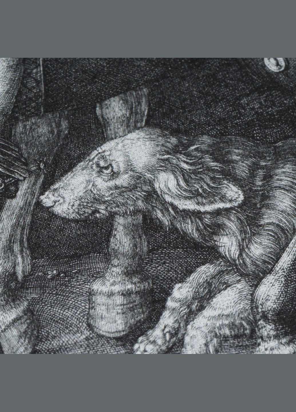 Футболка с рисунком Рыцарь, смерть и дьявол Grey Melange P1G (336025588)