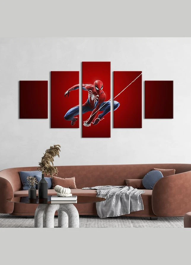Модульна картина з 5 частин на полотні Marvel's Spider-Man 162x80 см (672-52) KilArt (380022737)
