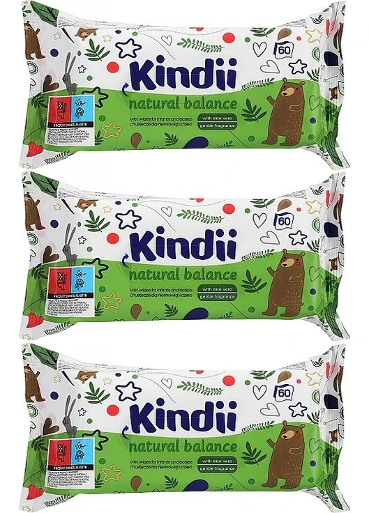 Дитячі вологі серветки Natural Balance Cleanic 60шт (832941-27063149) Kindii (368666884)