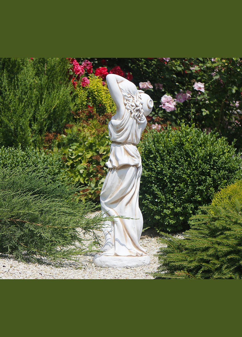 Садова скульптура Дама зі глечиком 84х23х29 см (ССП00884 Крем) Гранд Презент (284419162)