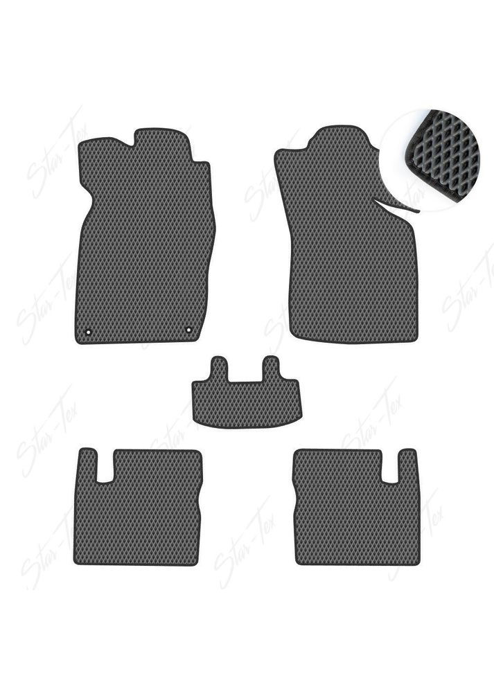 Комплект килимків до салону на Opel Vectra A (1988 - 1995) EVA/Ромб Сірий + Чорний Star-Tex (385012013)