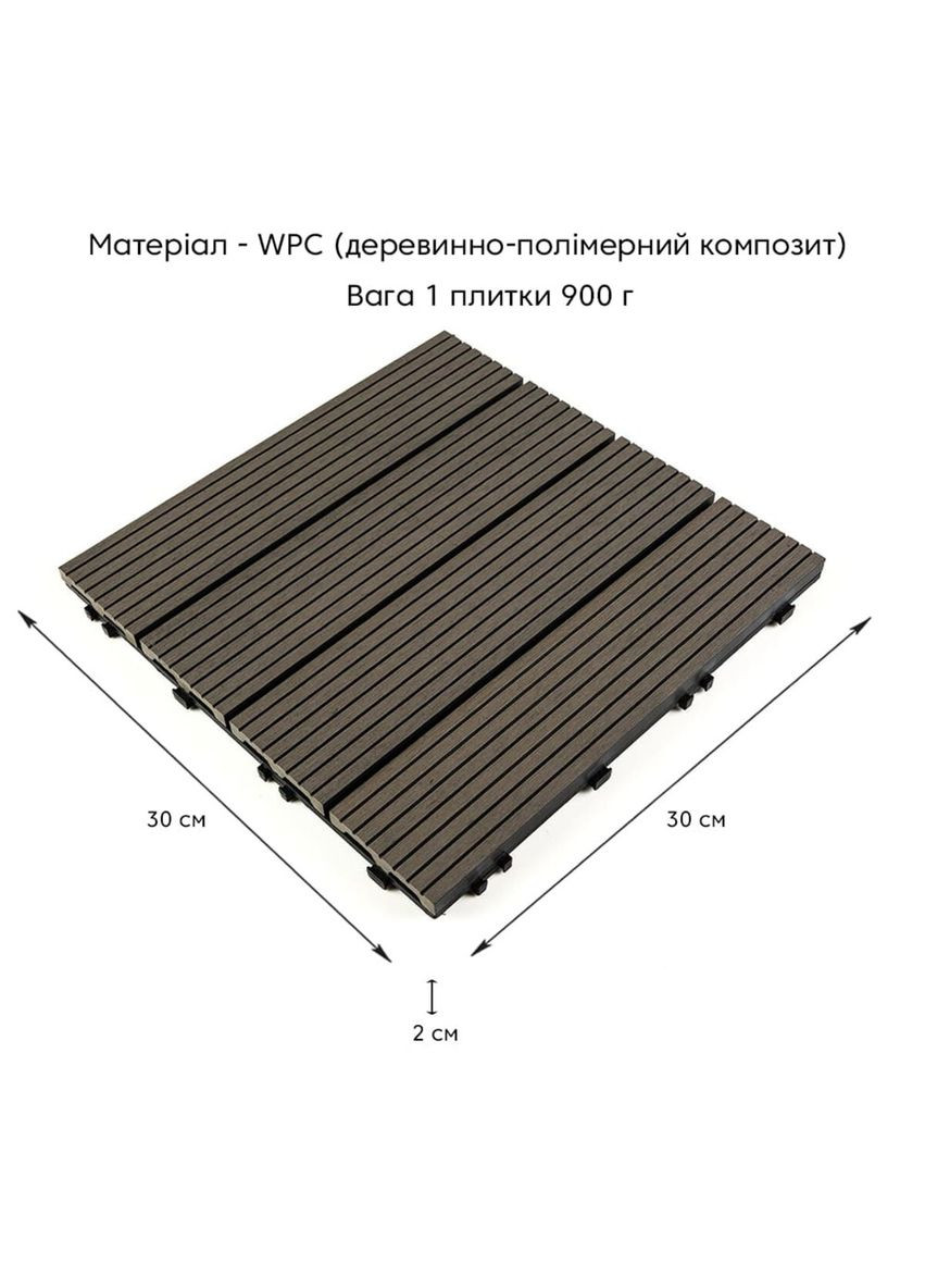 Композитна плитка WPC вугілля 30*30CM*2СM (D) SW-00001713 Sticker Wall (292564796)