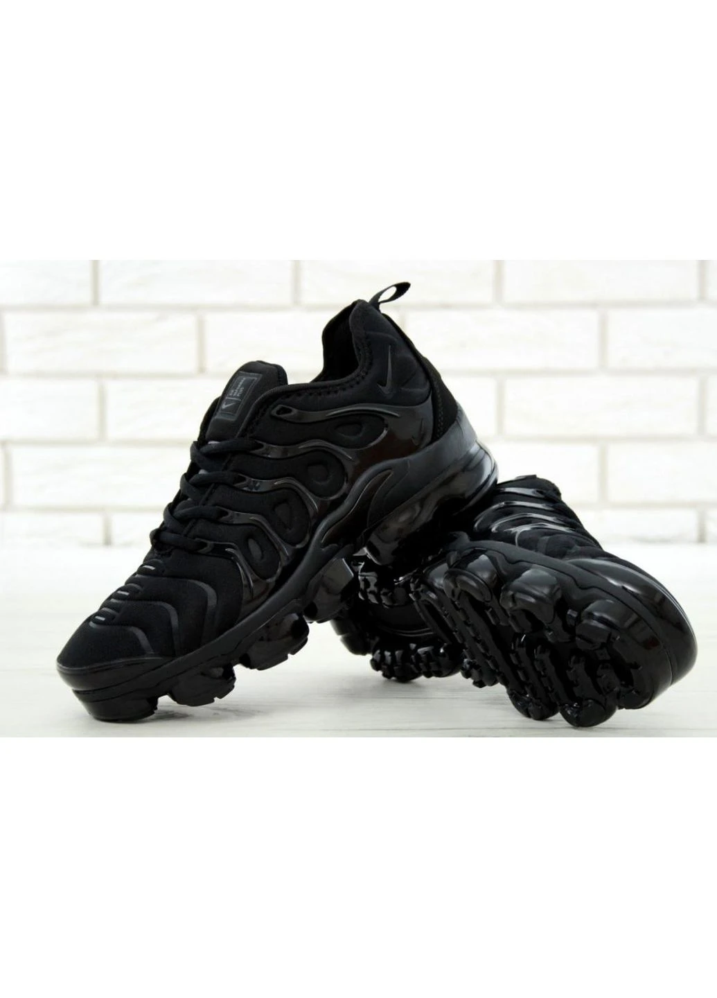 КРОССОВКИ ЖЕНСКИЕ NIKE VAPOR MAX PLUS BLACK НАЙК ВАПОР МАКС ЧЕРНЫЕ No Brand чёрные демисезоны (390651119)
