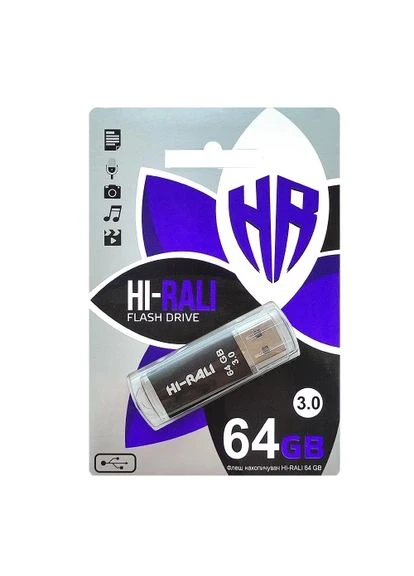 Флеш накопичувач USB 64Gb Rocket, Black, USB 3.0 (HI-64GB3VCBK) Hi-Rali (378121140)