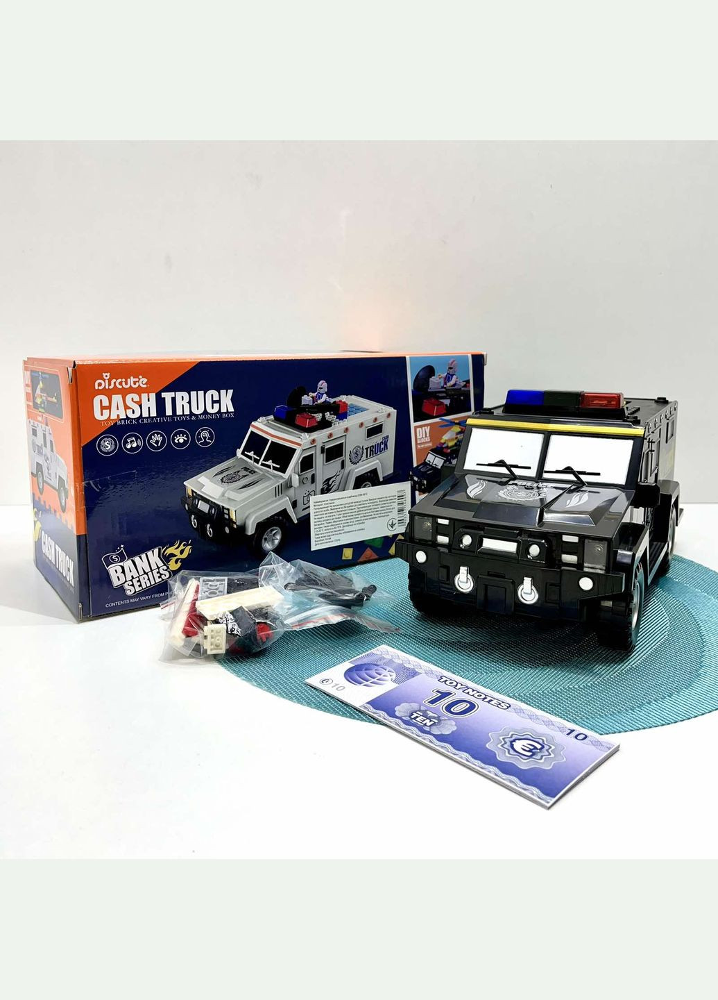 Сейф-копилка Машина полицейская 3в1 с кодовым замком 30см Черная (DSM-6672) No Brand (305404681)