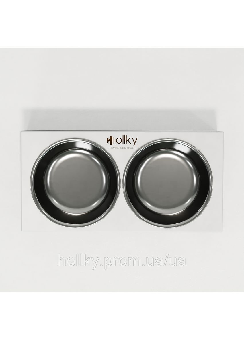 Миски на подставке для маленьких собак и кошек Base XS (2×0,25 л) BXS-28145-BLWH Hollky (365652701)