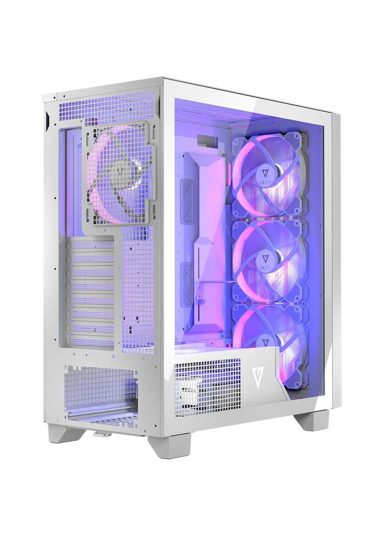 Корпус VOLCANO PERUN APEX ARGB MIDI WHITE 4x140mm fans USB 3.0x2+TYPEC без БП ATX Modecom (314778149)