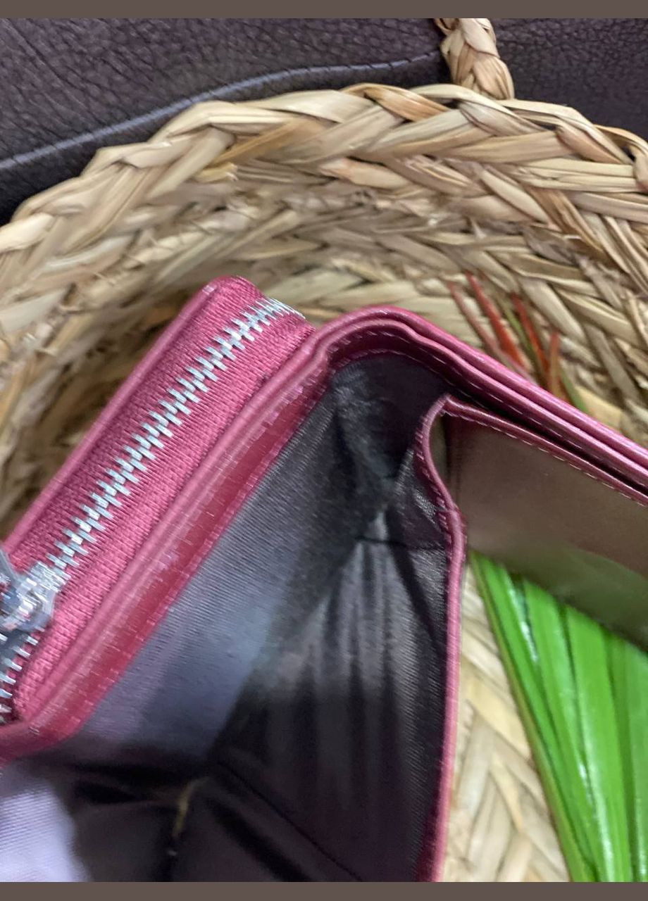 Женский компактный кошелек из пористой эко-кожи бордового цвета 32418 Fashion (338188065)