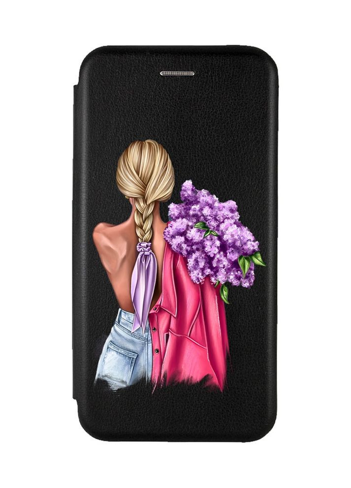 Чохол-книжка з малюнком для Samsung Galaxy A24 Чорний:: Дівчина з бузком (принт 7) G-Case (360685934)