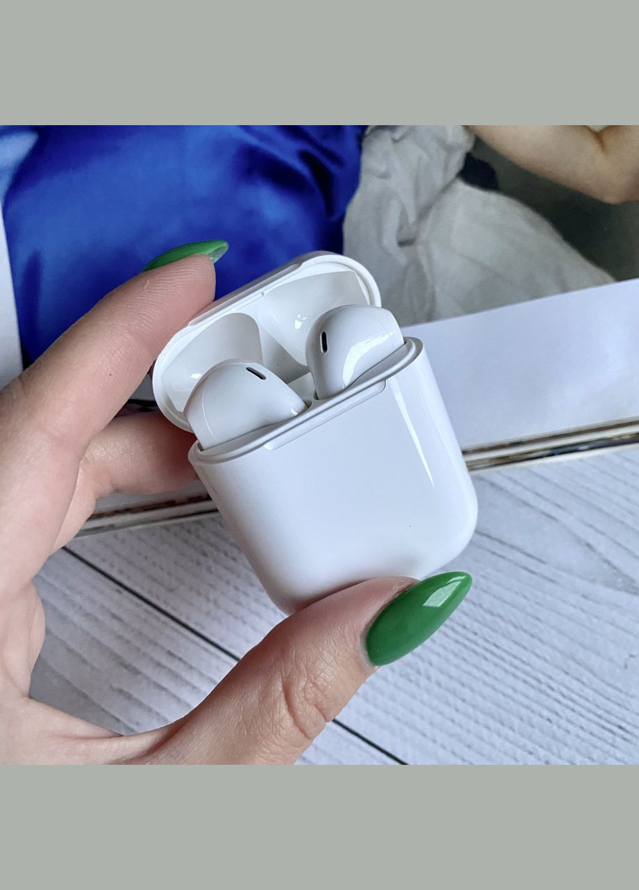 Бездротові навушники i12 tws білі сенсорні з мікрофоном глянцеві inpods No Brand (339092292)