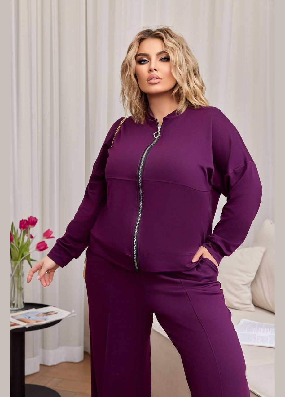 Жіночий прогулянковий костюм колір фіолетовий р.50/52 451289 New Trend (282928021)