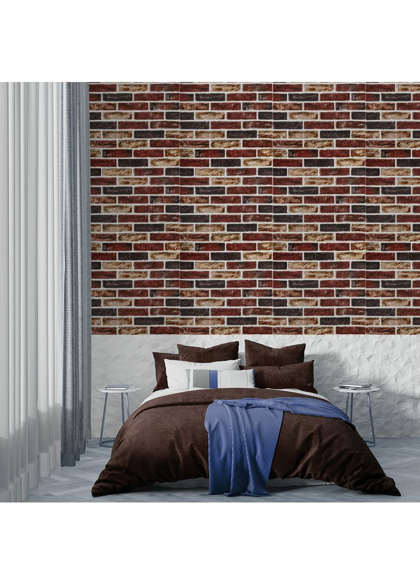 Самоклеящаяся 3D панель 700х700х5мм Кирпич клинкер бежевый (417) SW-00001183 Sticker Wall (362095233)