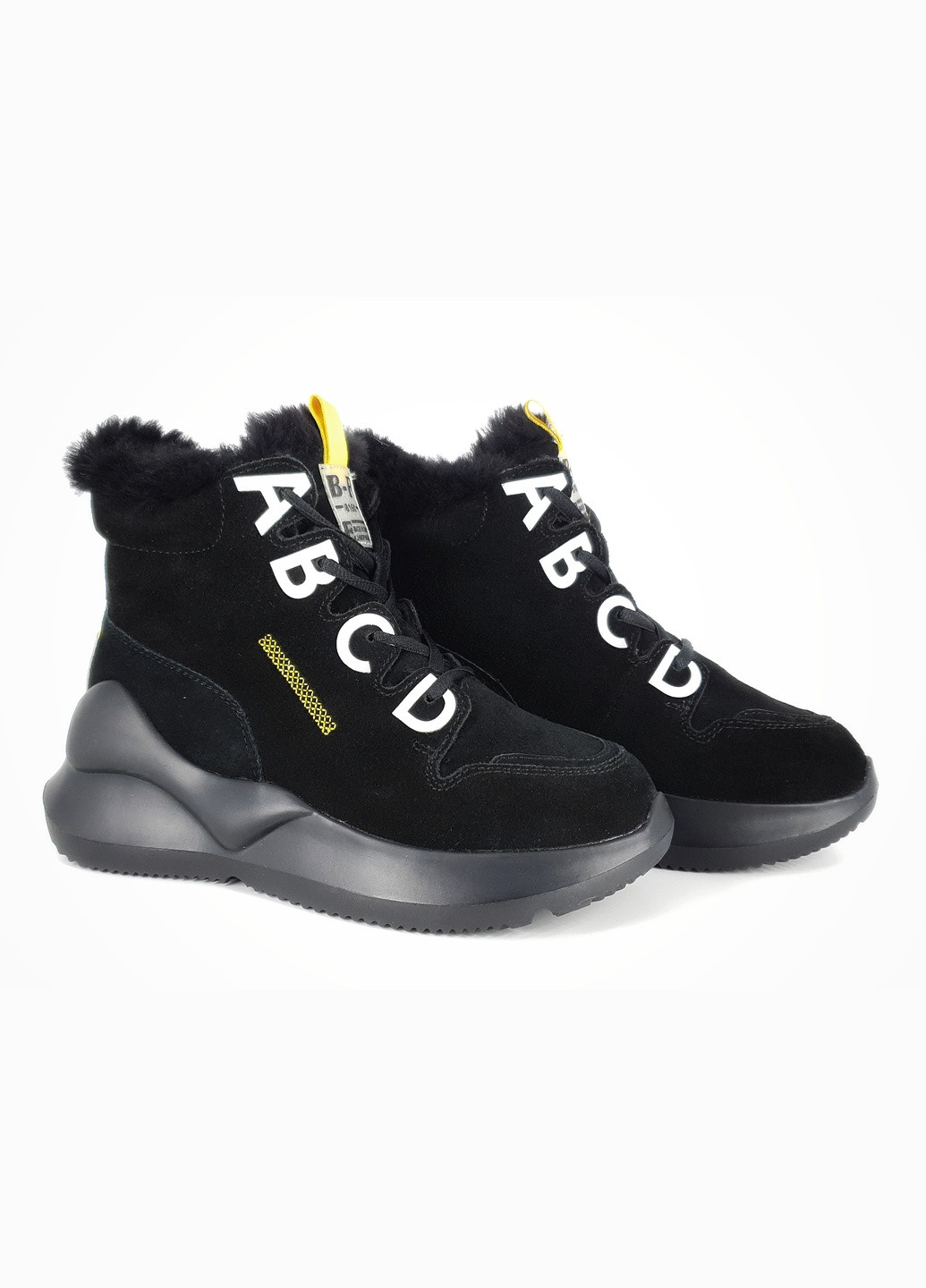 Жіночі черевики зимові чорні замшеві AS-19-1 23 см (р) All Shoes (271675320)