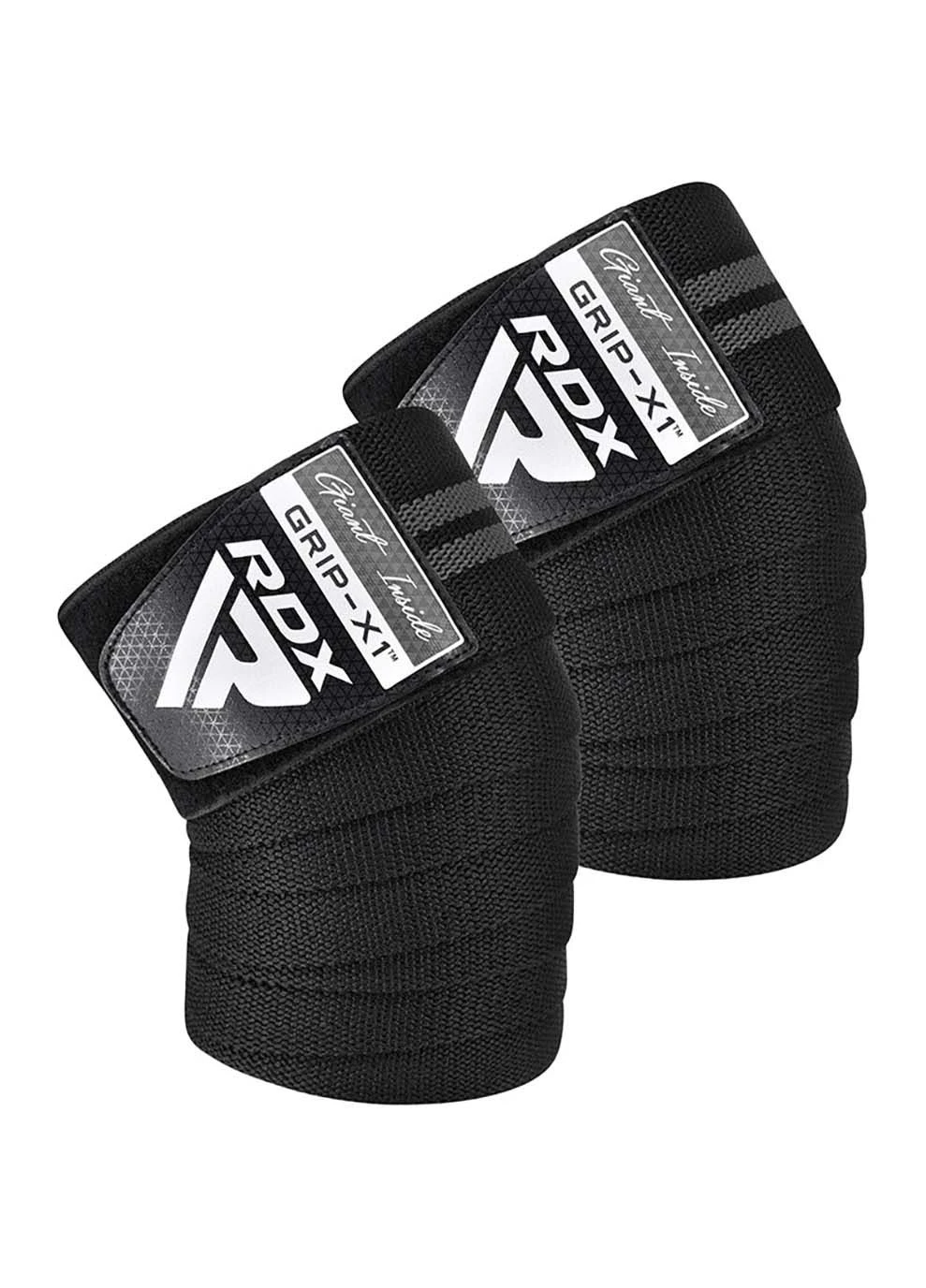 Бинти на коліна KR11 GYM Knee Wrap Чорний Сірий RDX (395618772)