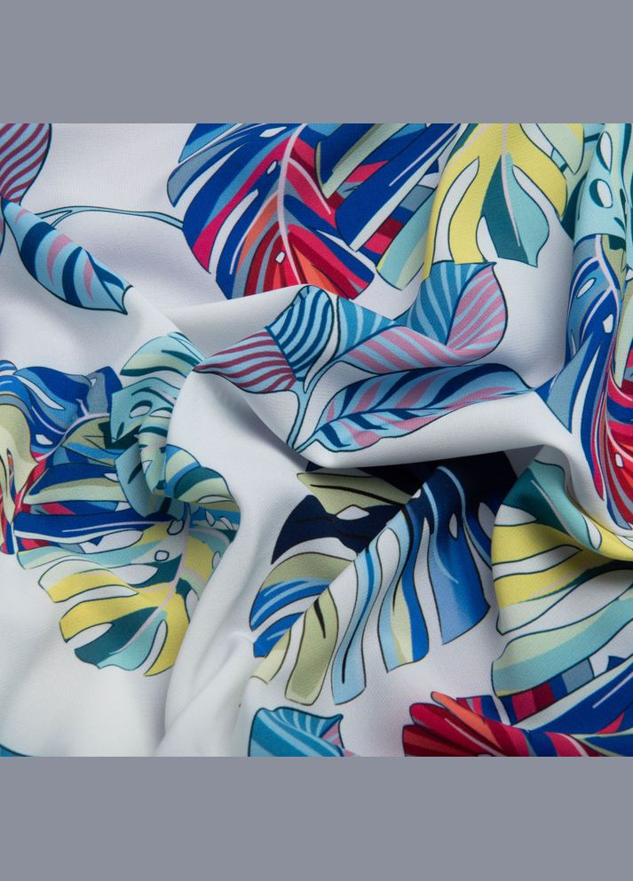 Ткань платяная Super soft 65 г/м2, легкая, нежная, полиэстер монстера белая IDEIA (297472765)