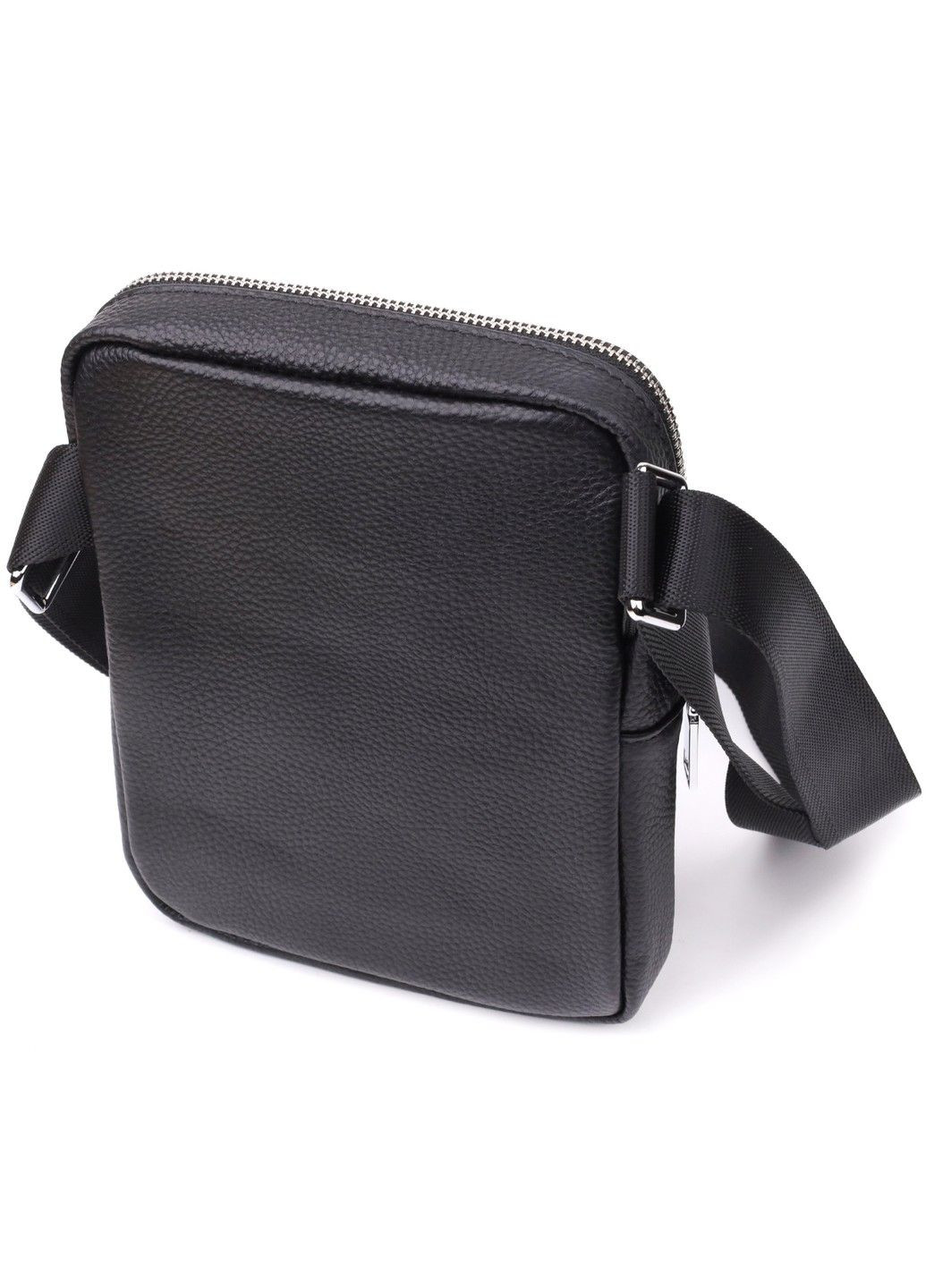 Зручна вертикальна сумка для чоловіків з натуральної шкіри 22862 Чорний Vintage (327093744)