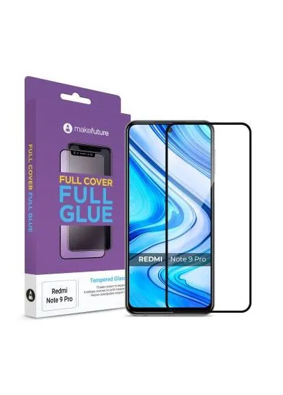 Стекло защитное (MGF-XRN9P) MakeFuture Xiaomi Redmi Note 9 Pro Full Cover Full Glue (401035600)